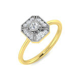 Lab Grown Round Diamond Vintage Ring | 0.15ct | Hallmarked Gold & Platinum