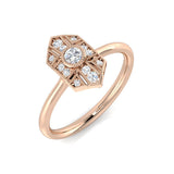 Art Deco Hexagon Diamond Cluster Ring 0.15ct | UK Hallmarked