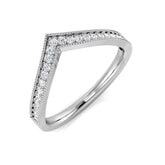 Triangular diamond ring on a white background