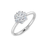 7-Stone Natural Round Cut Diamond Flower Cluster Ring
