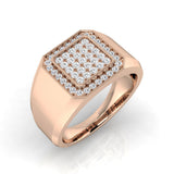 Lab-Grown Round Cut Diamond Signet Ring | 0.50ct | Hallmarked Gold & Platinum
