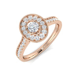 Round Halo Diamond Engagement Ring 0.33ct | UK Hallmarked Gold