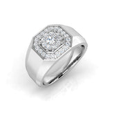 Men’s Octagonal Halo Diamond Ring | 0.75ct | Hallmarked Gold & Platinum