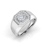 Men’s Octagonal Halo Diamond Ring | 0.75ct | Hallmarked Gold & Platinum