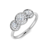 Natural Round Cut Diamond Halo Engagement Ring