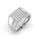 Men’s Diamond Pave Set Signet Ring in Gold & Platinum | Luxury Jewelry for Him