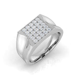 Men’s Diamond Pave Set Signet Ring in Gold & Platinum | Luxury Jewelry for Him