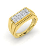 Men's Diamond Signet Ring | Gold & Platinum | Pave Set Diamonds