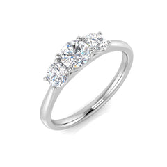 0.80Carat D-E/VS Lab Grown Diamond 3 Stone Wedding Ring 9k White Gold Ready To Ship