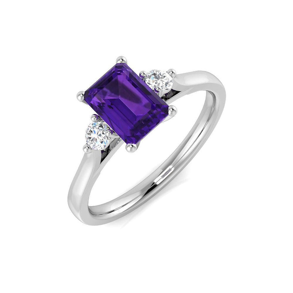 Emerald Cut Amethyst Ring