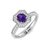 Diamond Birkhass Amethyst Ring | 0.5ct - 0.75ct