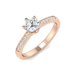 Lab-Grown Diamond Engagement Ring | Round Brilliant Cut with Side Diamonds