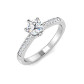 Lab-Grown Diamond Engagement Ring | Round Brilliant Cut with Side Diamonds