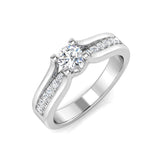 Lab-Grown Diamond Engagement Ring with Side Stones | 0.33 Carat | Gold & Platinum