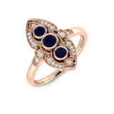 Diamond sybforb Blue Sapphire Ring | 0.33ct - 0.5ct