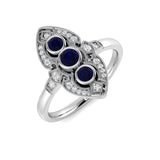 Diamond sybforb Blue Sapphire Ring | 0.33ct - 0.5ct