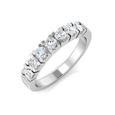 7-Stone Natural Round Cut Diamond Ring Prong-Set