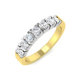 7-Stone Natural Round Cut Diamond Ring Prong-Set