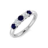 Diamond Dumbartob Blue Sapphire Ring | 0.5ct - 1.75ct