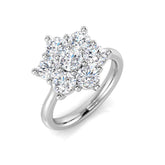Lab-Grown Round Diamond Cluster Flower Ring | 0.2-3ct | Natural & Lab Diamond
