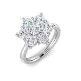 Lab-Grown Round Diamond Cluster Flower Ring | 0.2-3ct | Natural & Lab Diamond