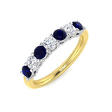 Sapphire and Diamond 7 Stone Band