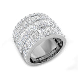 Luxurious Yellow Gold Diamond Baguette and Round Cut Eternity Band