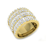 Luxurious Yellow Gold Diamond Baguette and Round Cut Eternity Band