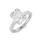 Baguette & Round Cut Diamond Cluster Engagement Ring | 0.5ct - 1.75ct