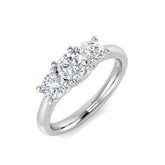 0.50-2.00ct Lab Grown D/VVS Round Cut Diamond 3-Stone Ring.