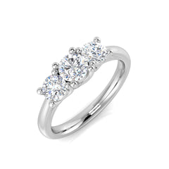 1.10Ct DE/VS Lab Grown Diamond 3 Stone Trilogy Ring 9k White Gold Ready To Ship