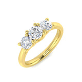 Bague 3 pierres avec diamants ronds de laboratoire de 0,50 à 2,00 ct, pureté D/VVS.