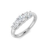 5-Stone Ring Lab Grown Diamond 0.50-1.00ct D/VVS Round Cut