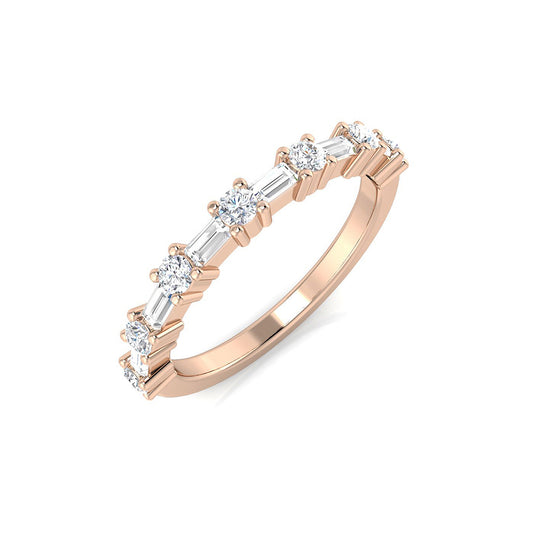Baguette Cut Half Eternity Ring 0.50Ct D/VVS Lab-Grown Diamond Bar Set