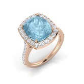 Diamond Gatekheab Aquamarine Ring | 2.75ct - 4.5ct