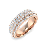 Lab & Natural Diamond Half Eternity Ring | 1.00 Ct | Pave Set