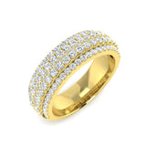 Lab & Natural Diamond Half Eternity Ring | 1.00 Ct | Pave Set