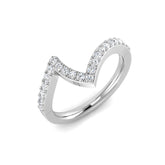 Zigzag Diamond Wishbone Ring – Crown Style Chevron Band