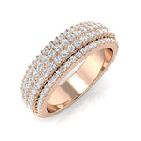Lab & Natural Round Diamond Half Eternity Ring | 0.75 ct | Pave Set