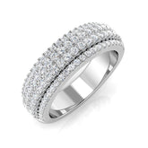 Lab & Natural Round Diamond Half Eternity Ring | 0.75 ct | Pave Set