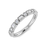 0.33Ct Round Diamond Milgrain setting Half Eternity Ring