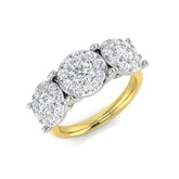 Bague 3 pierres avec diamants ronds de laboratoire de 0,50 à 1,55 ct, pureté D/VVS.