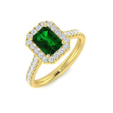 Emerald Cut Halo Engagement Ring