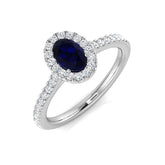 Diamond Jermyn Blue Sapphire Ring | 0.75ct