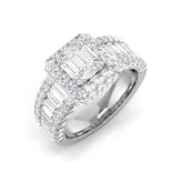 Round Diamond Ring, Cluster Diamond Ring, Multi Row Diamond Ring