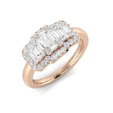 Diamond kubderlabd Baguette & Brilliant Ring | 0.75ct