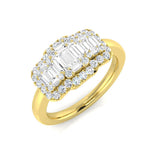 Diamond kubderlabd Baguette & Brilliant Ring | 0.75ct