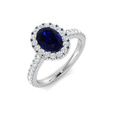 Diamond kavisse Blue Sapphire Ring | 0.5ct - 1.75ct
