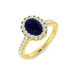 Diamond kavisse Blue Sapphire Ring | 0.5ct - 1.75ct