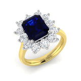 Sapphire Cluster Engagement Ring